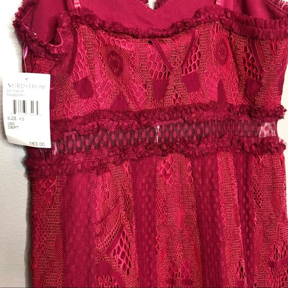 NWT Foxiedox Raspberry Gloria Lace Sheer Waist Dress Size XSmall - Picture 8 of 13